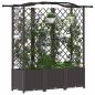 Preview: Hochbeet mit Rankgitter und Dach Braun 163 x 40 x 138 cm PP