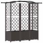 Preview: Hochbeet mit Rankgitter und Dach Braun 163 x 40 x 138 cm PP