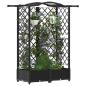 Preview: Hochbeet mit Rankgitter und Dach Schwarz 124 x 40 x 123 cm PP