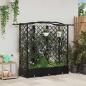Preview: ARDEBO.de - Hochbeet mit Rankgitter und Dach Schwarz 163 x 40 x 123 cm PP