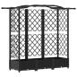 Preview: Hochbeet mit Rankgitter und Dach Schwarz 163 x 40 x 123 cm PP