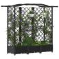 Preview: Hochbeet mit Rankgitter und Dach Schwarz 163 x 40 x 123 cm PP