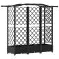 Preview: Hochbeet mit Rankgitter und Dach Schwarz 163 x 40 x 123 cm PP