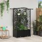 Preview: ARDEBO.de - Hochbeet mit Rankgitter und Dach Schwarz 122 x 40 x 138 cm PP