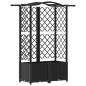 Preview: Hochbeet mit Rankgitter und Dach Schwarz 122 x 40 x 138 cm PP
