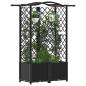 Preview: Hochbeet mit Rankgitter und Dach Schwarz 122 x 40 x 138 cm PP