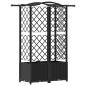 Preview: Hochbeet mit Rankgitter und Dach Schwarz 122 x 40 x 138 cm PP