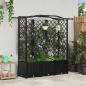 Preview: ARDEBO.de - Hochbeet mit Rankgitter und Dach Schwarz 163 x 40 x 138 cm PP