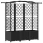 Preview: Hochbeet mit Rankgitter und Dach Schwarz 163 x 40 x 138 cm PP