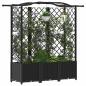 Preview: Hochbeet mit Rankgitter und Dach Schwarz 163 x 40 x 138 cm PP
