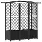 Preview: Hochbeet mit Rankgitter und Dach Schwarz 163 x 40 x 138 cm PP