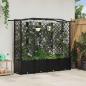 Preview: ARDEBO.de - Hochbeet mit Rankgitter und Dach Schwarz 204 x 40 x 138 cm PP