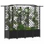Preview: Hochbeet mit Rankgitter und Dach Schwarz 204 x 40 x 138 cm PP