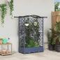 Preview: ARDEBO.de - Hochbeet mit Rankgitter und Dach Grau 124 x 40 x 123 cm PP