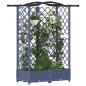 Preview: Hochbeet mit Rankgitter und Dach Grau 124 x 40 x 123 cm PP