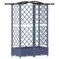 Preview: Hochbeet mit Rankgitter und Dach Grau 124 x 40 x 123 cm PP