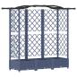 Preview: Hochbeet mit Rankgitter und Dach Grau 163 x 40 x 123 cm PP