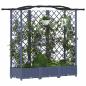 Preview: Hochbeet mit Rankgitter und Dach Grau 163 x 40 x 123 cm PP