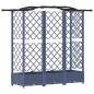 Preview: Hochbeet mit Rankgitter und Dach Grau 163 x 40 x 123 cm PP