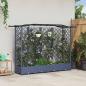 Preview: ARDEBO.de - Hochbeet mit Rankgitter und Dach Grau 203,5 x 40 x 123 cm PP