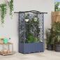 Preview: ARDEBO.de - Hochbeet mit Rankgitter und Dach Grau 122 x 40 x 138 cm PP