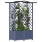 Preview: Hochbeet mit Rankgitter und Dach Grau 122 x 40 x 138 cm PP