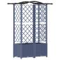 Preview: Hochbeet mit Rankgitter und Dach Grau 122 x 40 x 138 cm PP