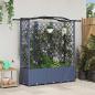 Preview: ARDEBO.de - Hochbeet mit Rankgitter und Dach Grau 163 x 40 x 138 cm PP