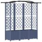Preview: Hochbeet mit Rankgitter und Dach Grau 163 x 40 x 138 cm PP