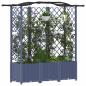 Preview: Hochbeet mit Rankgitter und Dach Grau 163 x 40 x 138 cm PP
