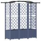 Preview: Hochbeet mit Rankgitter und Dach Grau 163 x 40 x 138 cm PP