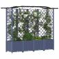 Preview: Hochbeet mit Rankgitter und Dach Grau 204 x 40 x 138 cm PP