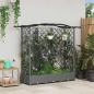 Preview: ARDEBO.de - Hochbeet mit Rankgitter und Dach Hellgrau 163 x 40 x 123 cm PP