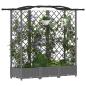 Preview: Hochbeet mit Rankgitter und Dach Hellgrau 163 x 40 x 123 cm PP