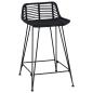 Preview: Barhocker 2 Stk. Schwarz 44 x 45 x 76 cm Rattan und Stahl