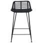 Preview: Barhocker 2 Stk. Schwarz 44 x 45 x 76 cm Rattan und Stahl
