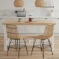 Preview: Esststuhl 2 Stk. Rattan und Stahl Natur 41 x 55 x 85 cm