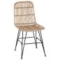 Preview: Esststuhl 2 Stk. Rattan und Stahl Natur 41 x 55 x 85 cm