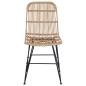 Preview: Esststuhl 2 Stk. Rattan und Stahl Natur 41 x 55 x 85 cm