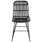 Preview: Esststuhl 2 stk. Rattan und Stahl Schwarz 41 x 55 x 85 cm