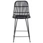 Preview: Barhocker 2 Stk. Schwarz 44 x 54 x 96 cm Rattan und Stahl