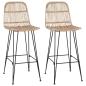 Preview: Barhocker 2 Stk. Natur 44 x 55 x 109 cm Rattan und Stahl