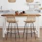 Preview: Barhocker 2 Stk. Natur 44 x 55 x 109 cm Rattan und Stahl