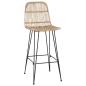 Preview: Barhocker 2 Stk. Natur 44 x 55 x 109 cm Rattan und Stahl