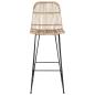 Preview: Barhocker 2 Stk. Natur 44 x 55 x 109 cm Rattan und Stahl