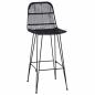 Preview: Barhocker 2 stk. Schwarz 44 x 55 x 109 cm Rattan und Stahl