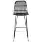 Preview: Barhocker 2 stk. Schwarz 44 x 55 x 109 cm Rattan und Stahl