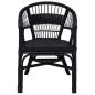 Preview: Stapelstuhl Schwarz 60 x 60 x 81 cm Rattan