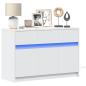 Preview: ARDEBO.de - TV-Schrank mit LED-Beleuchtung Weiß 91x34x61 cm Holzwerkstoff