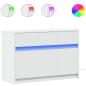 Preview: TV-Schrank mit LED-Beleuchtung Weiß 91x34x61 cm Holzwerkstoff